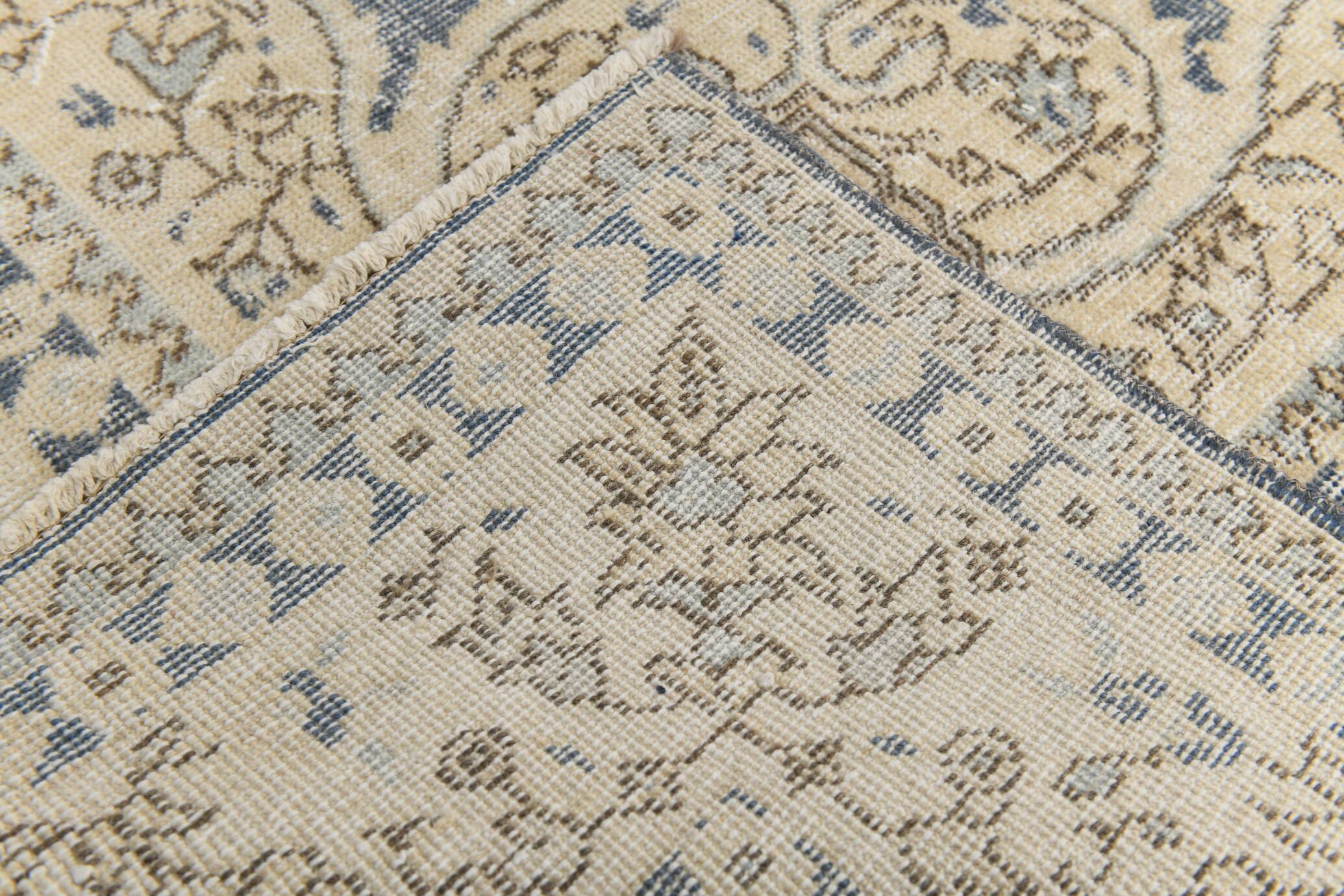 6x10 Navy Blue Turkish Vintage Rug, 193x315Cm