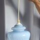 Vintage blue tulip opaline pendant light