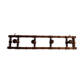 Portemanteau en bois tourné à l'imitation du bambou, 4 patères, 86 cm