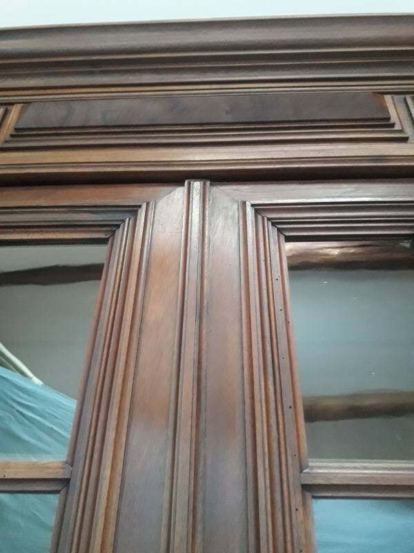 Walnut display cabinet 19th century H234cm
