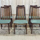 Suite of 6 chairs of the brand GPlan of the 70s in teak