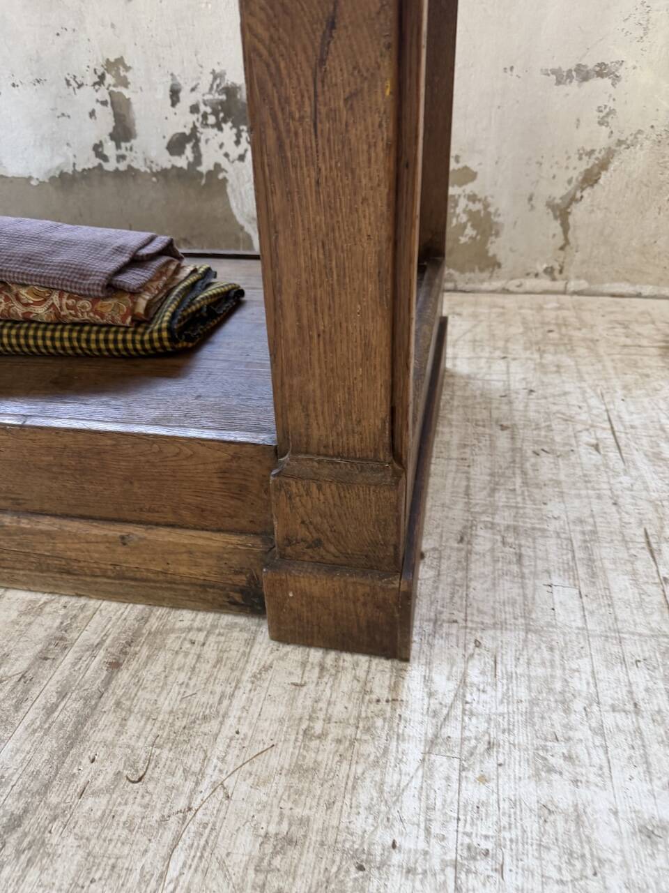 Table de gantier drapière 1900 chêne massif 330cm XL