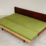 Jitona Sobeslav 1970s Green Fabric Folding Sofa