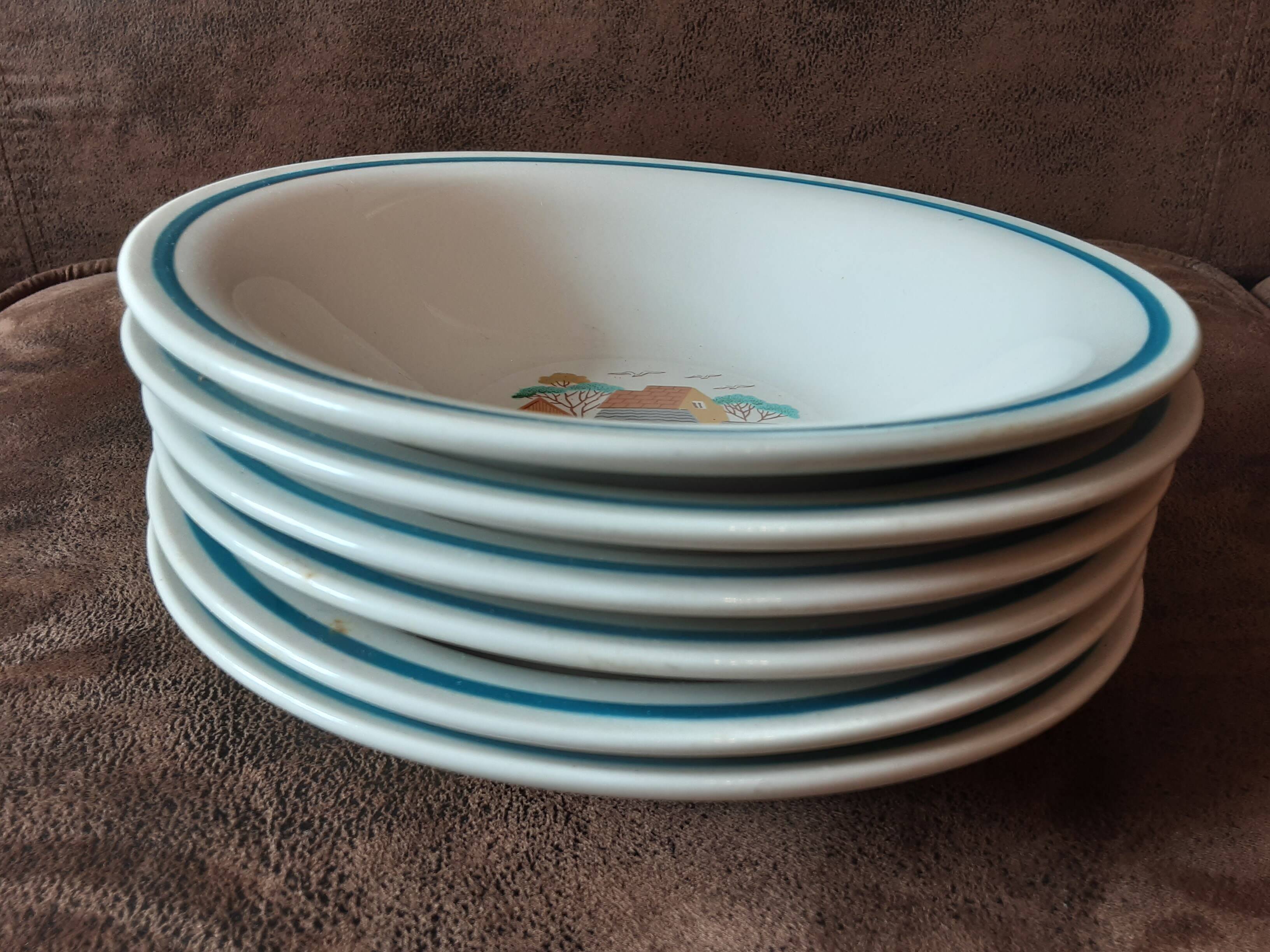 Set of 6 Dairy Farm soup plates