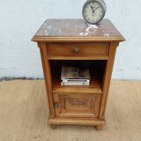 Bedside table wood and marble