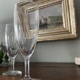 2 ancient engraved blown glass flutes