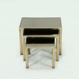 Set 23k Gold Plated Nesting Tables by Belgo Chrom 1970s