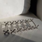 Set of 6 stainless steel knife rests by Chabanne in its original box.