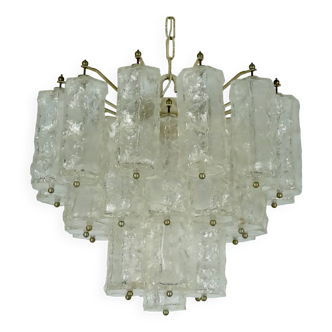 Mid-Century Toni Zuccheri for Venini, corteccia murano glass chandelier. 1960s Italy