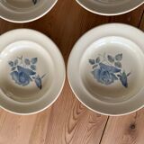 4 assiettes anciennes creuses Digoin & Sarreguemines "motif roses"