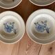 4 old hollow plates Digoin & Sarreguemines "pink pattern"