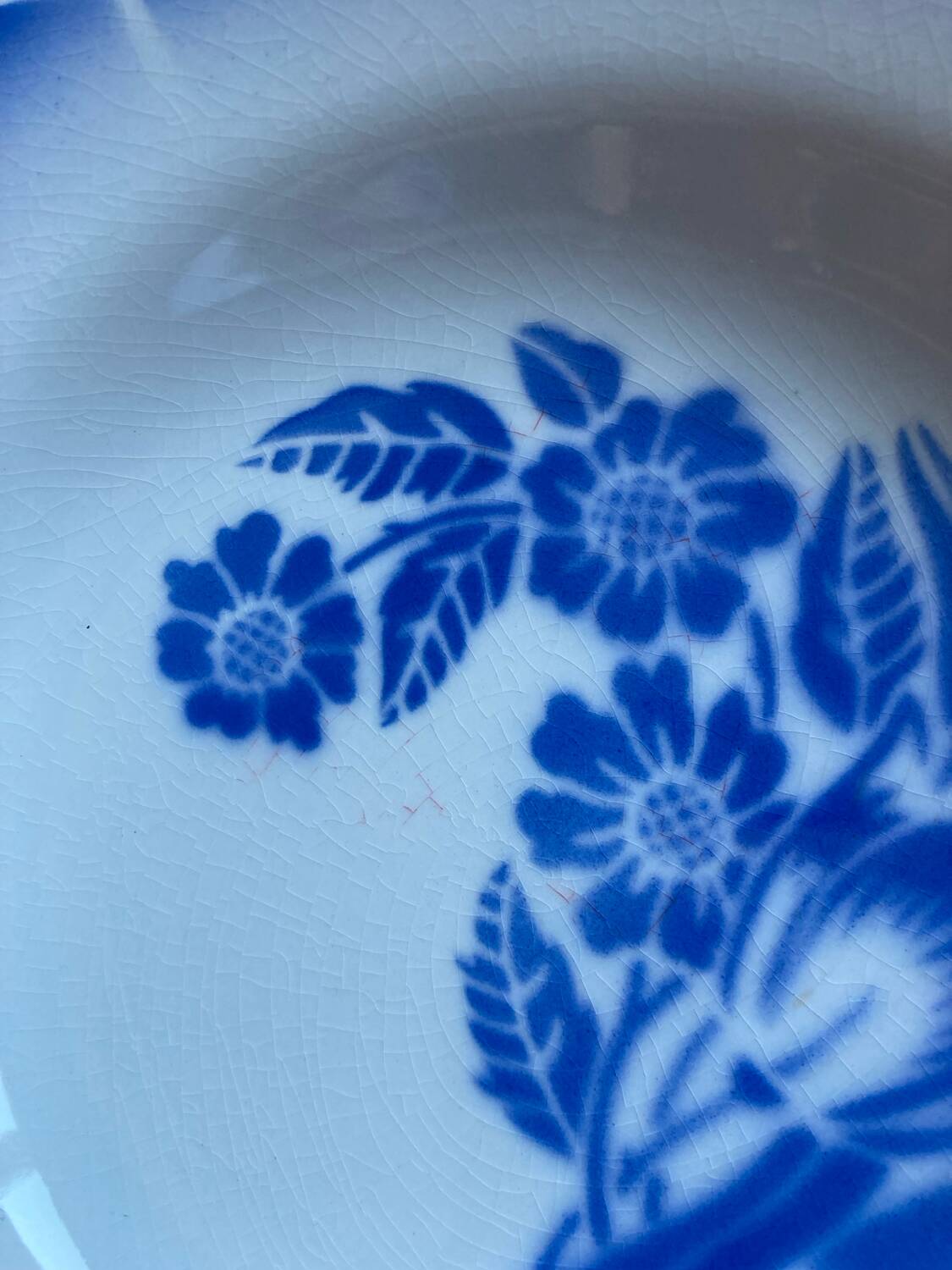 Deep plates André Sarreguemines Digoin blue flowers
