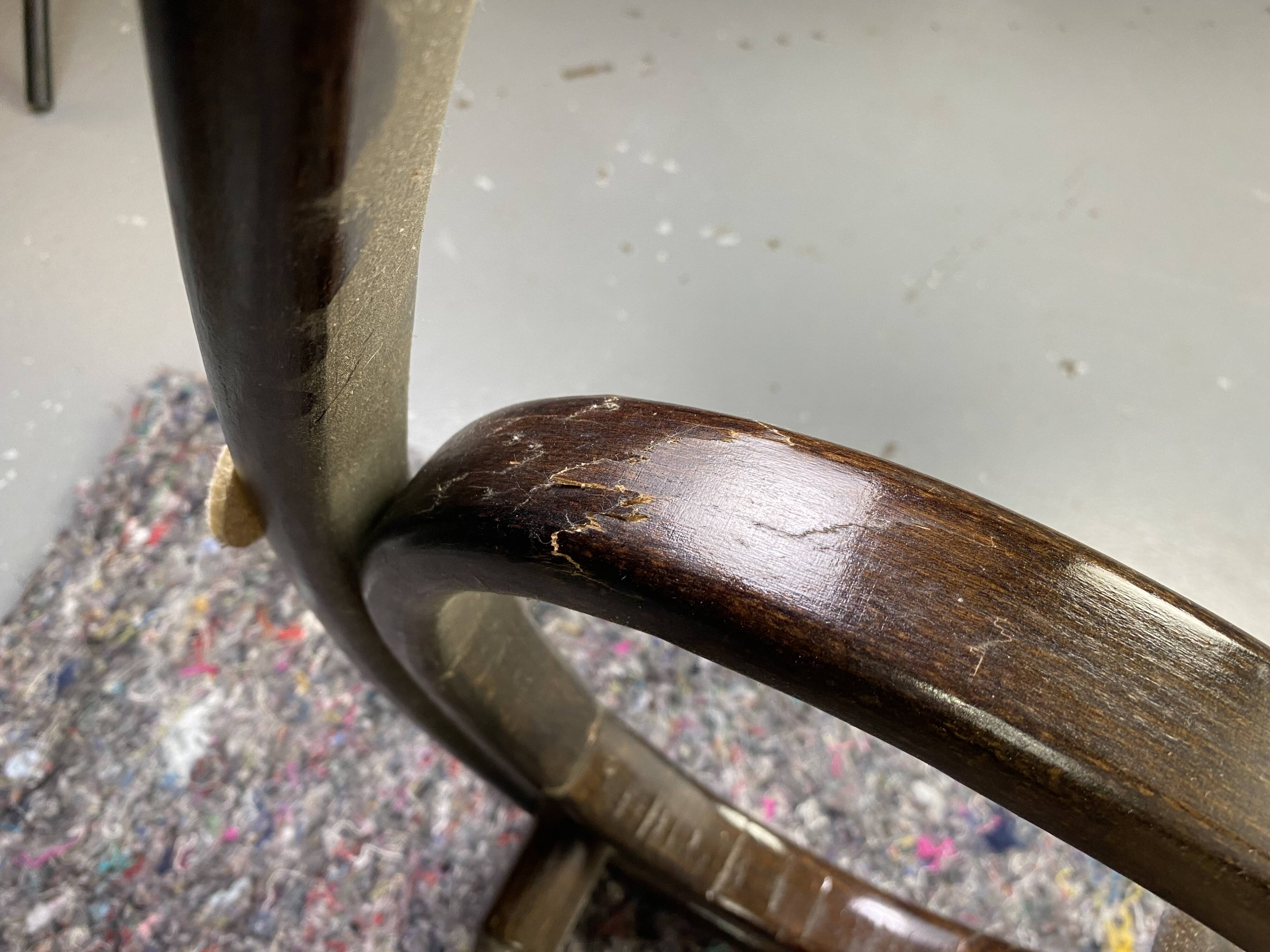 Rocking chair Chair in wood and Cannage from the 70s