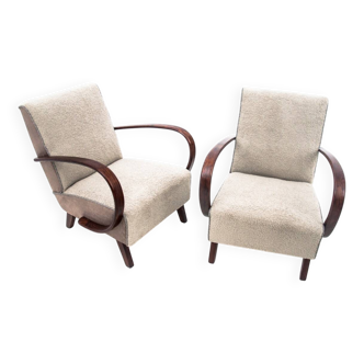 Fauteuils Art Déco H-227, Tchécoslovaquie, années 1930. Projet de J. Halabala.
