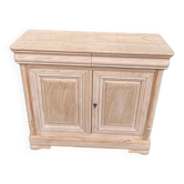 Louis Philippe buffet with 2 drawers and 2 doors, stripped wood from the 2000s.