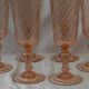 Set of 6 luminarc rosaline glass champagne flutes.