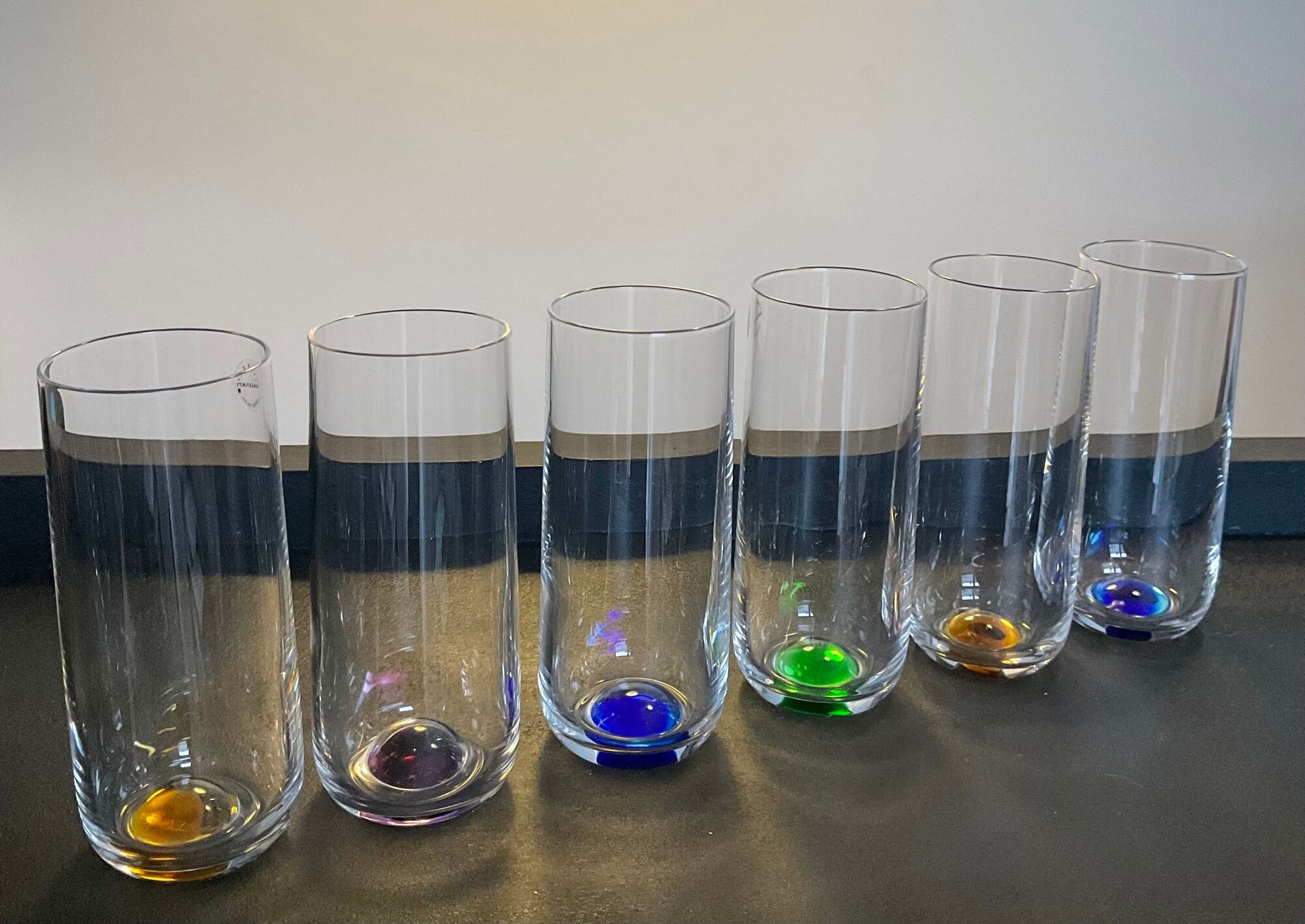 Series of 6 vintage glasses Murano Salviati years 60-70