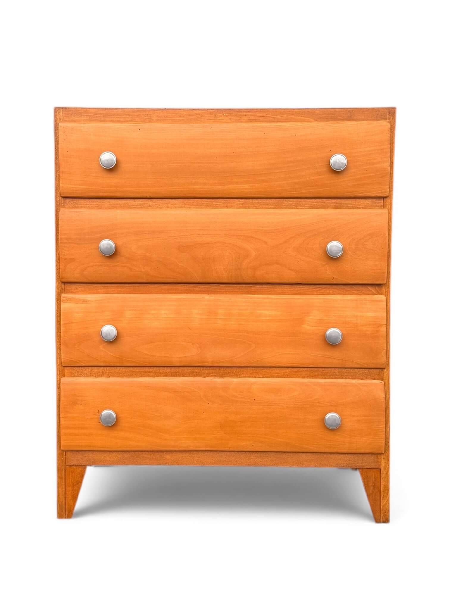 Vintage 4-drawer chest of drawers in waxed wood