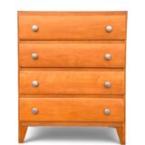 Vintage 4-drawer chest of drawers in waxed wood