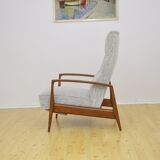 Mid-century armchair with folding footrest, 1960s