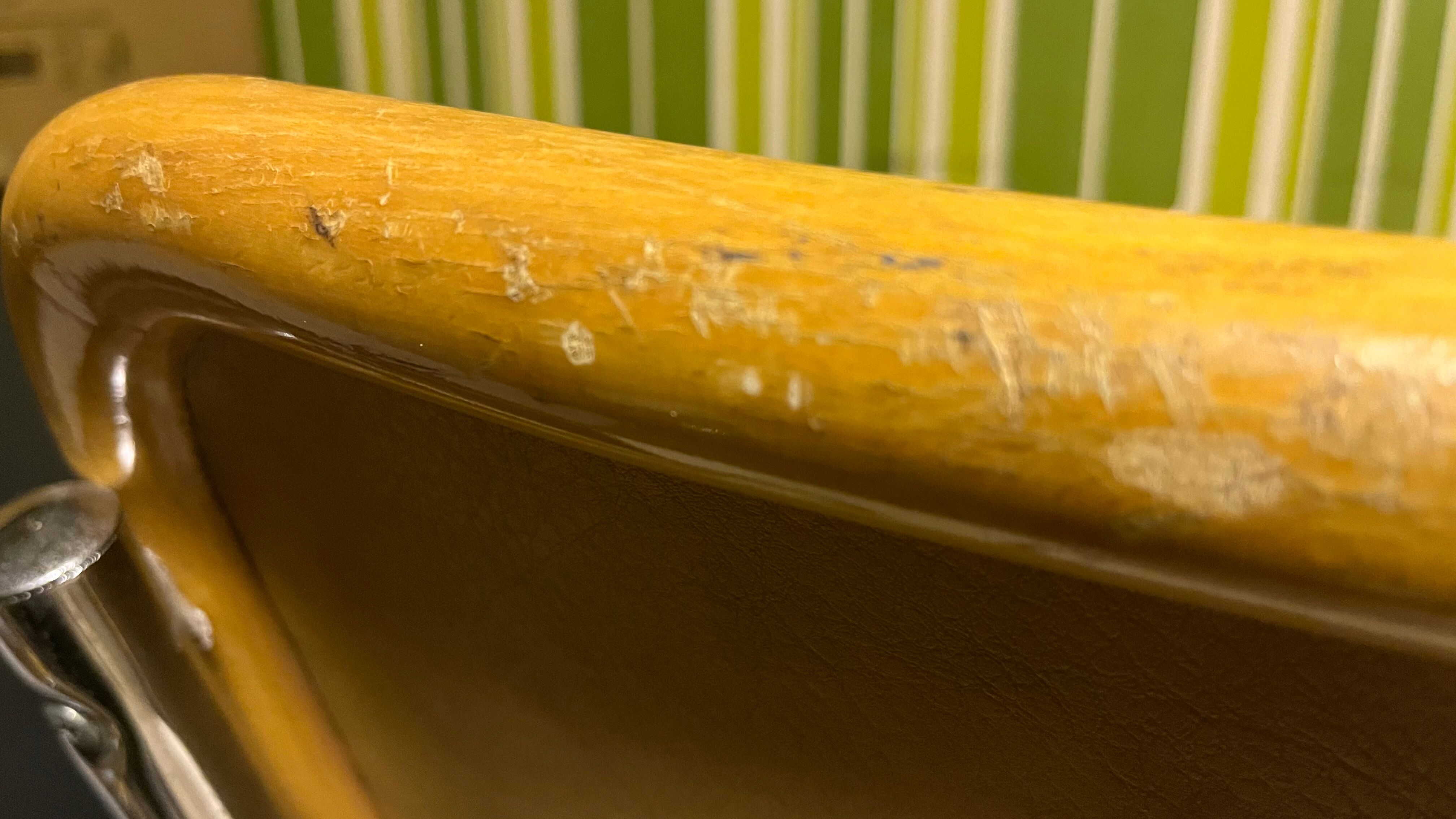 Pair vintage sled reception chairs