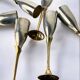 Brutalist silver plated glasses, set of 6, Spain, 1970s