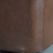 Brown cowhide leather Chesterfield club armchair in English style