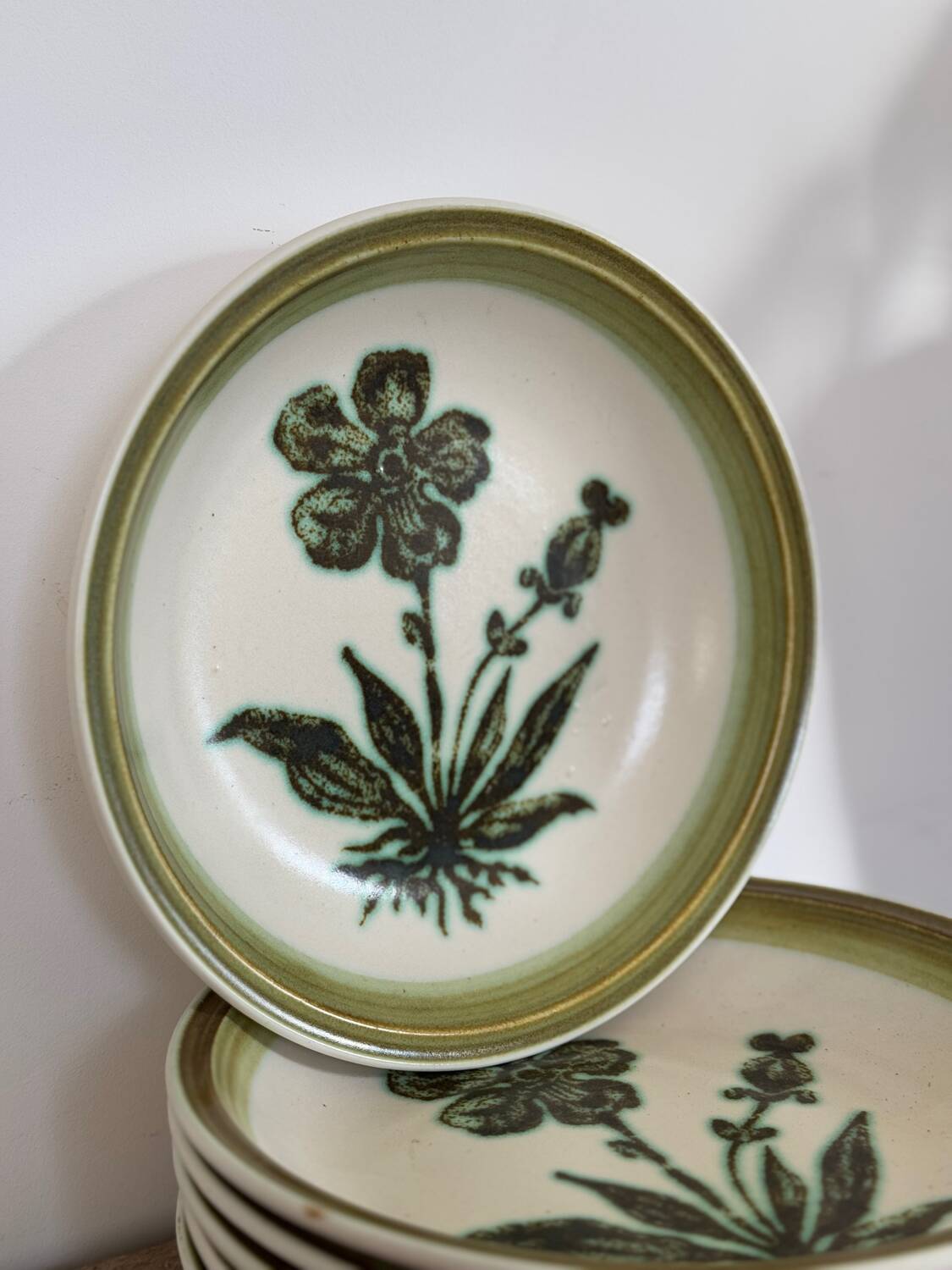 Assiettes creuses en grès Herbier Gien