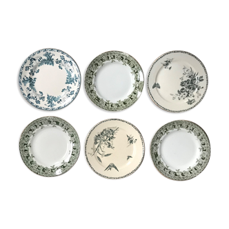 Six assiettes plates terre de fer