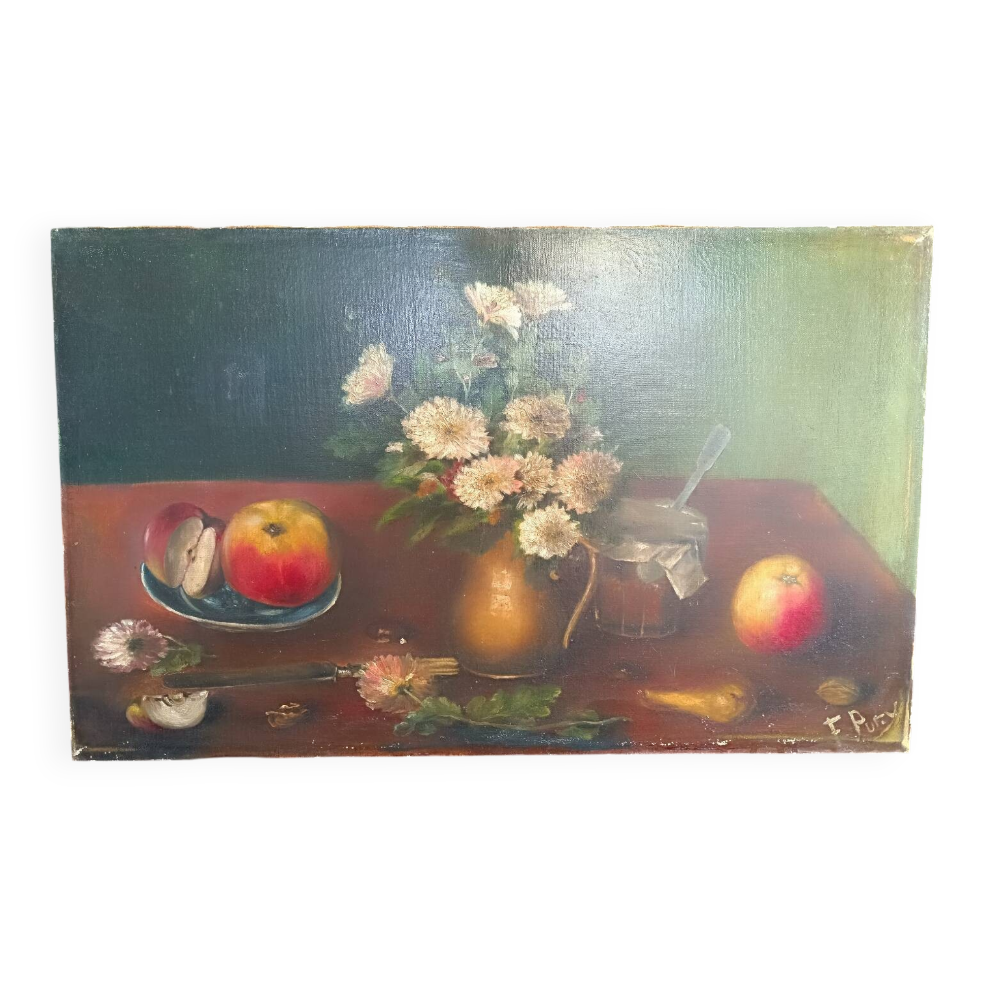 Toile Nature morte signée