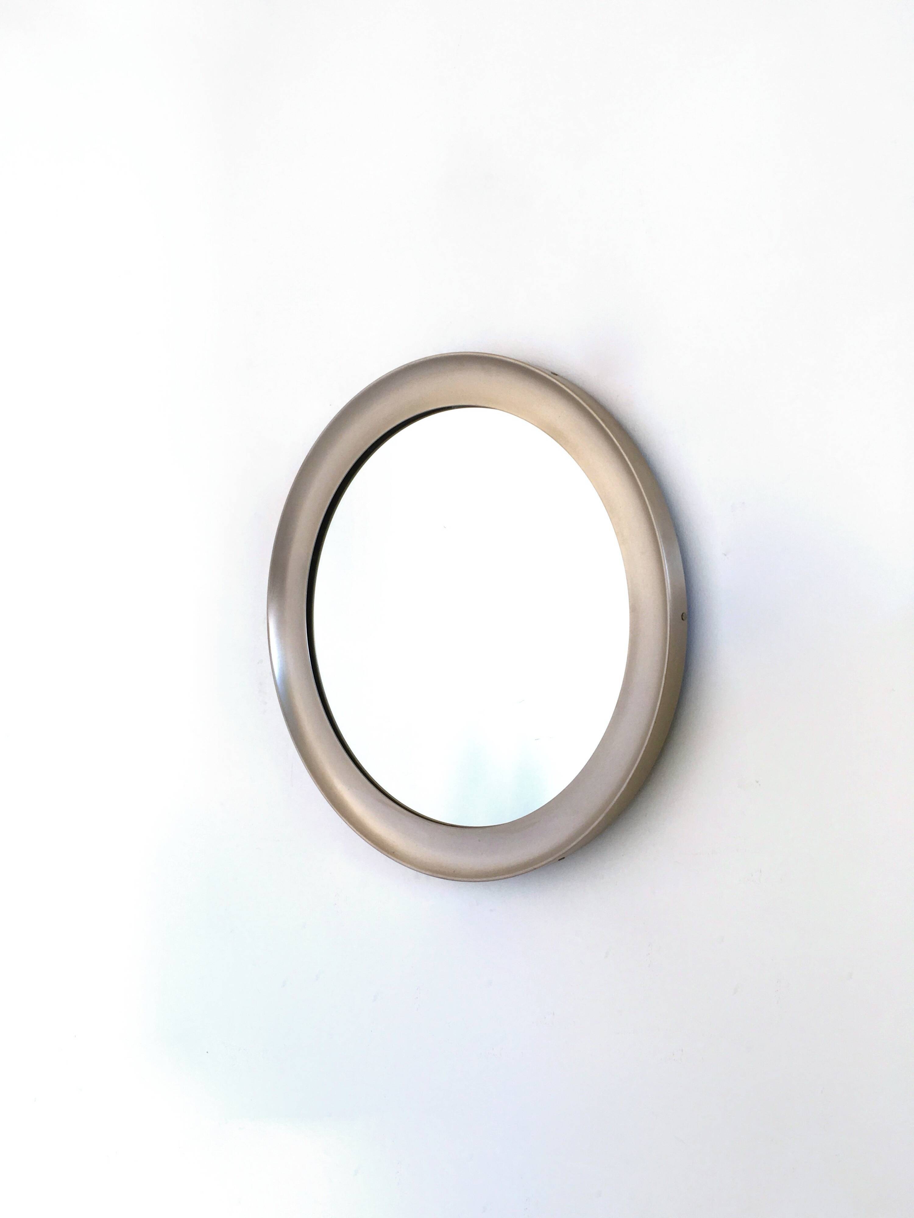 Round Mirror by Sergio Mazza for Artemide with Steel Frame, Italy