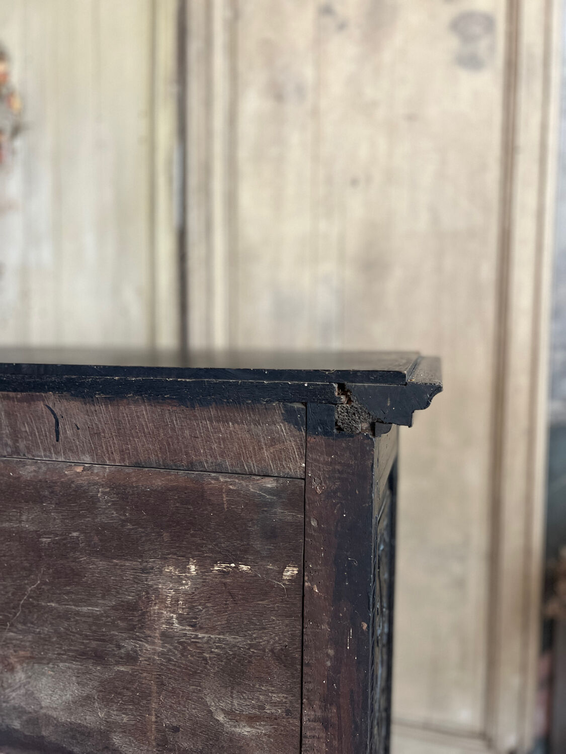 Blackened wood sideboard