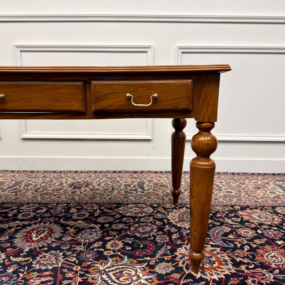 Classic English Writing Desk Black Leather