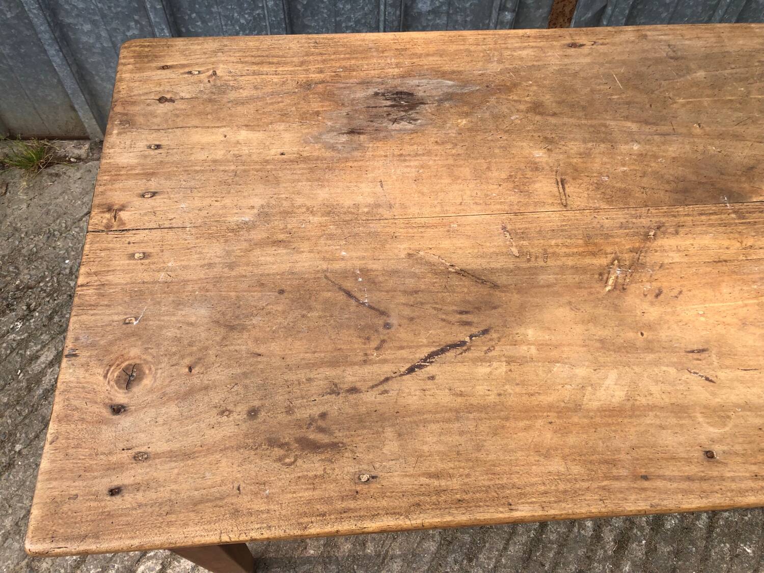 Antique farmhouse table with 3 drawers