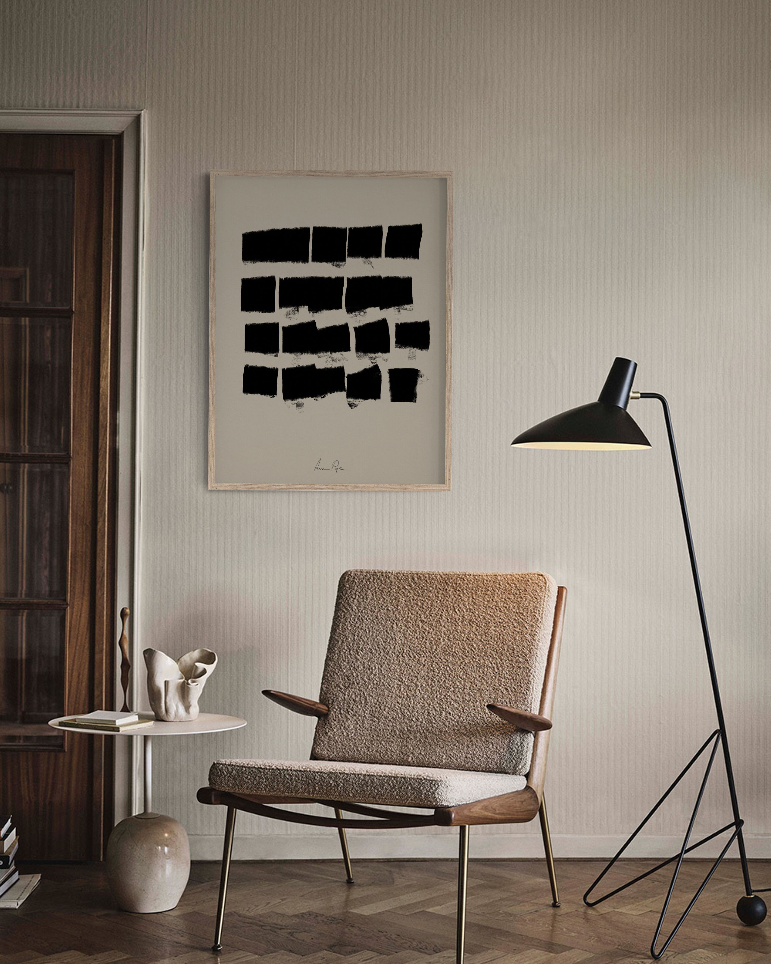 Framed abstract giclee art print 50x70cm