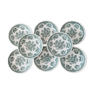 8 flat plates Villeroy & Boch, Fasan model, green