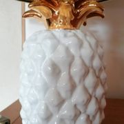 Lampe ananas vintage céramique blanche et doré