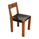 Chair S24 by Pierre Chapo – Solid elm and black leather – 1970