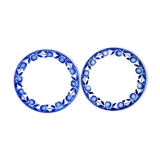 2 matching French antique ceramic plates