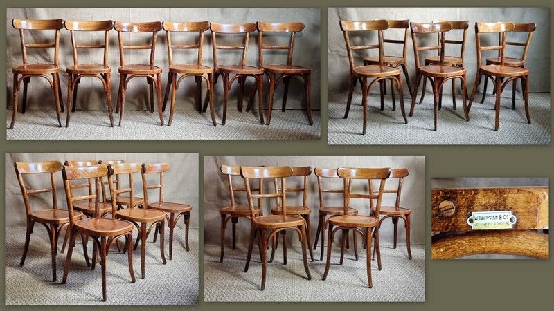6 Baumann chairs n°105 years 30