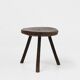 Sculptural rustic brutalist oak tripot stool, France ca. 1850