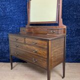 Superbe commode anglaise à psyché en acajou vers 1880