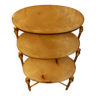 Marble and brass nesting tables