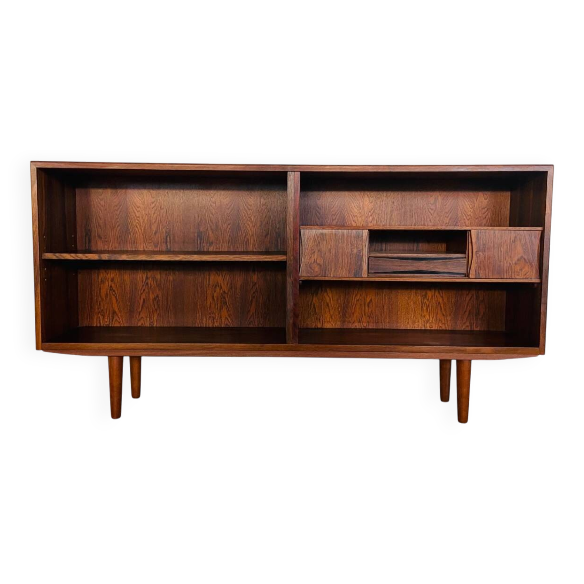 Vintage Danish mid-century retro rosewood bookcase 1960s