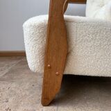 Guillerme et Chambron mid-century french oak armchair