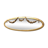 Miroir ovale doré à la feuille d'or 106 x 38 cm