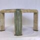 Travertine coffee/side table with brass inlay, 1970s