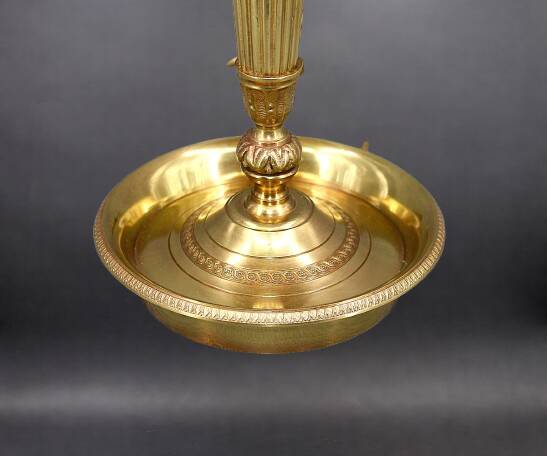 Bronze Bouillotte Lamp in Empire Style with Metal Shade