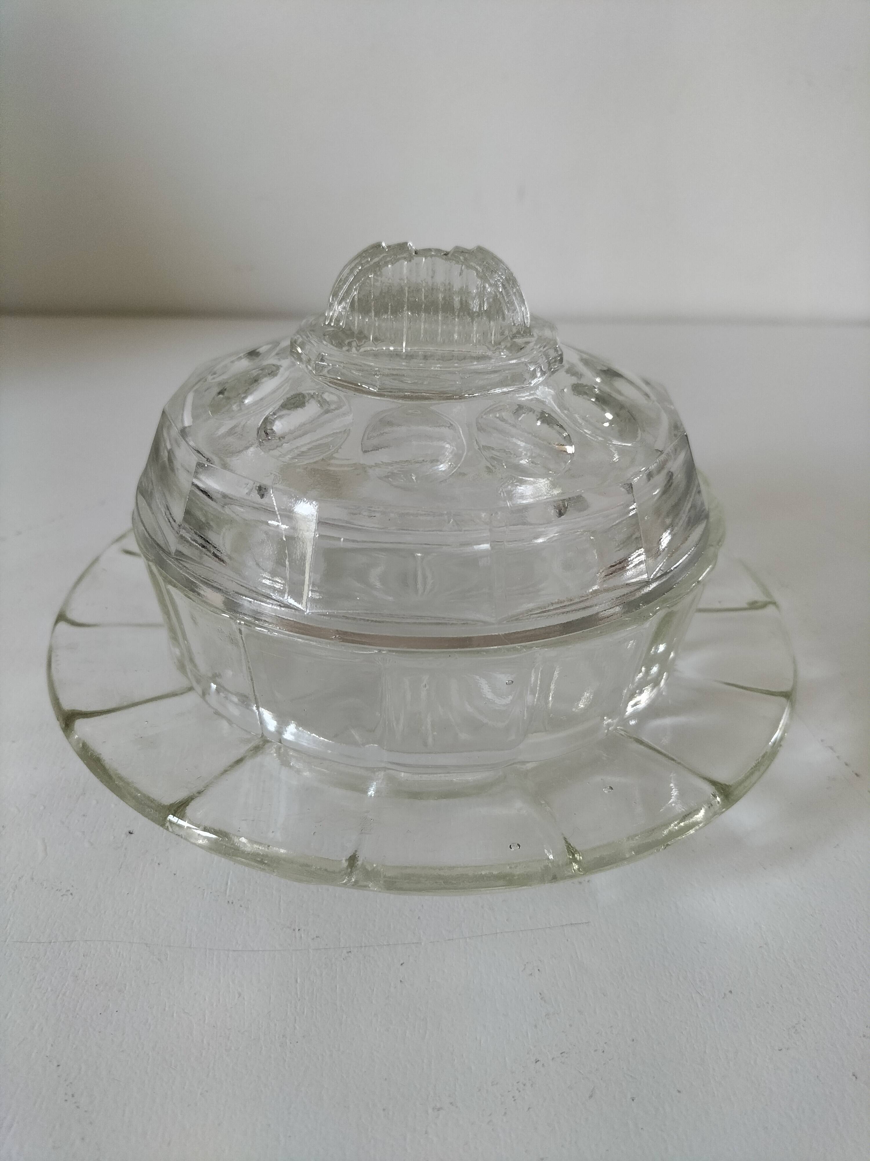 Pressed glass bell jar from the 50s