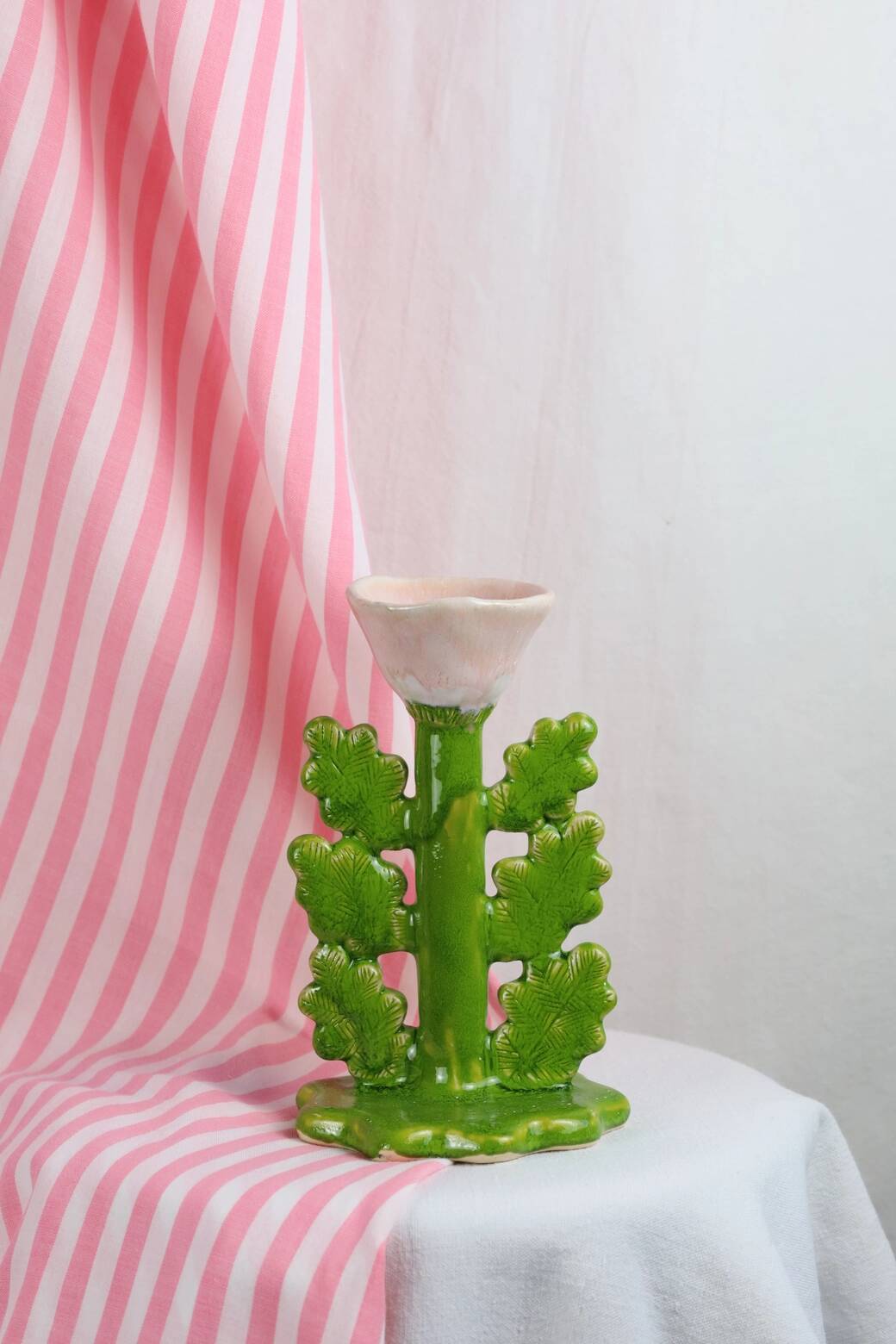 Ceramic candle holder / jewelry holder - Peony model